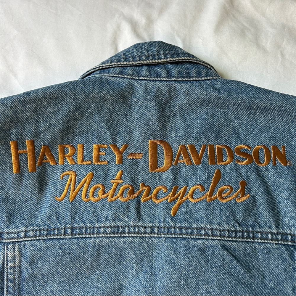 Vintage Harley-Davidson denim biker vest - Picture 5 of 7